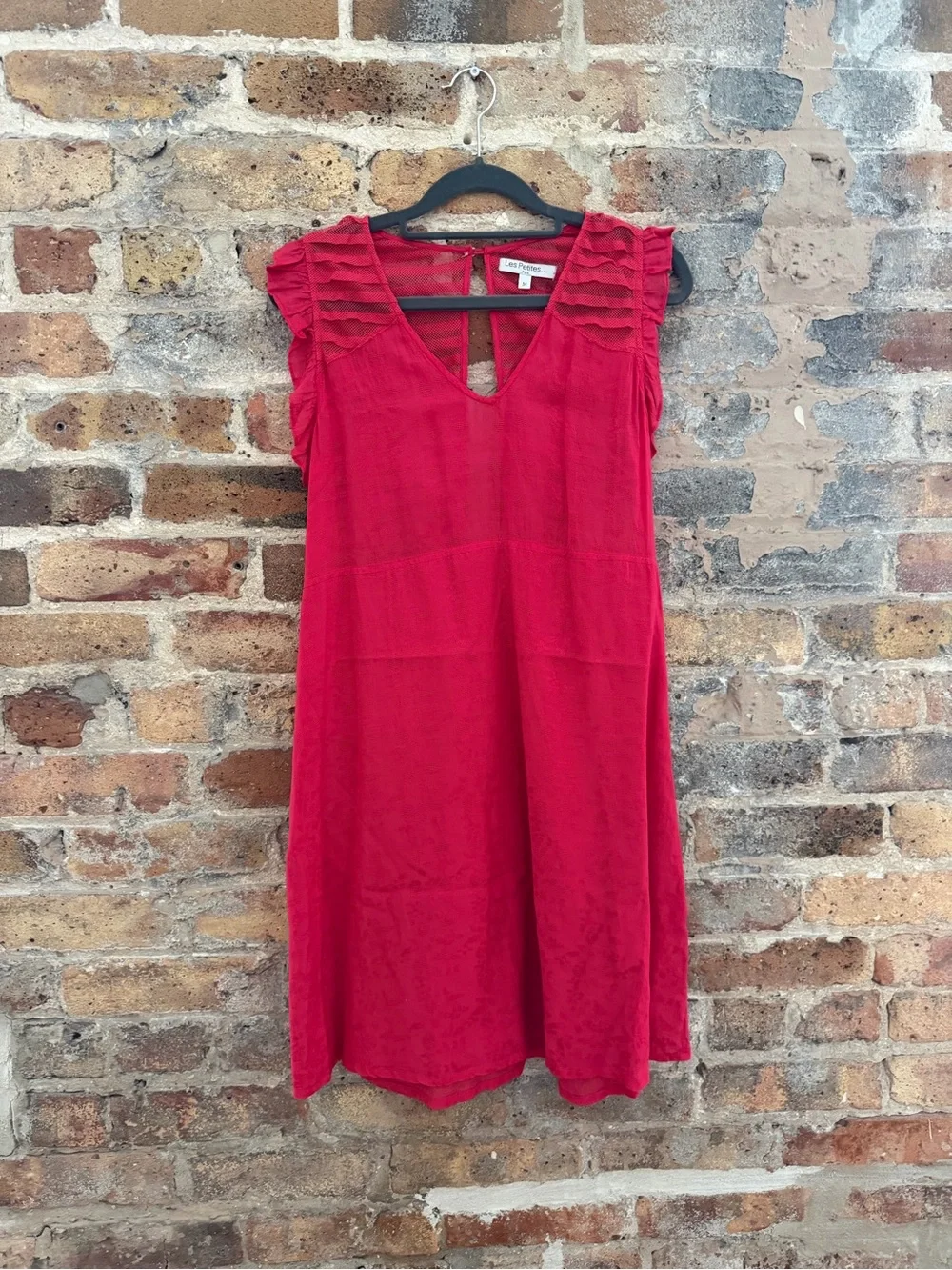 Women’s Red Ruffle-Trim Mini Dress - Picture 2 of 2